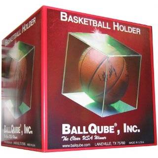 Soccer Ball Display Case Cube Holder with Black Base   Ballqube BK 