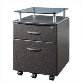  Mobile Letter File with Glass Top Graphite Finish Office 