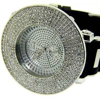New Men Silver plated 6 row bling bling hip hop watch big heavy large 