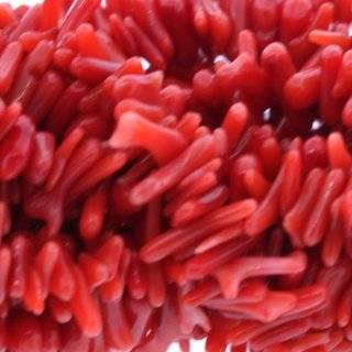 Red Coral  Branches Plain   1mm Height, 1mm Width, Sold by 16 Inch 