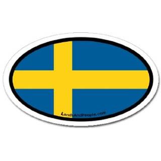    Sweden S Swedish Flag Car Bumper Sticker Decal Oval Automotive