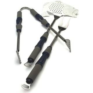 Charcoal Companion 3 Piece Angler Grill Barbecue Tool Set, 3 Piece