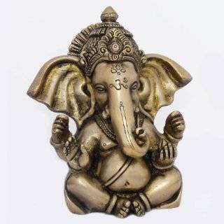 Religious Statues Brass Ganesha in Sitting Posture 2.5 x 4 