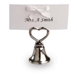  Charming Chrome Bell Place Card/Photo Holder with Dangling 