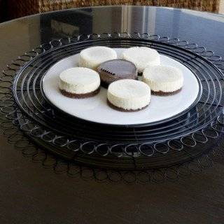 French Loop Lazy Susan with Porcelain Platter in Black with Brushed 