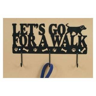Lets Go for a Walk Dog Pet Leash Wall Coat Rack Hooks