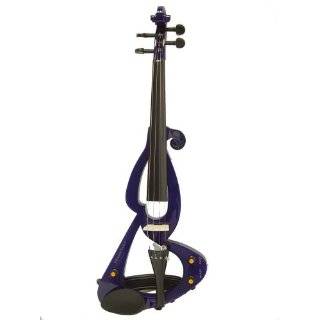 VIOLINSMART Full Size 4/4 Purple Silent Electric Violin   Complete Set