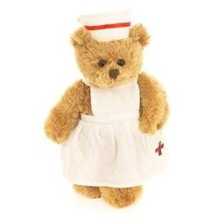 Traditional Nurse Teddy Bear In White Outfit 8 inch tall