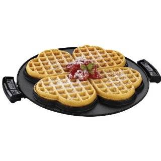 George Foreman GRP106WP 2 Removable Nonstick Heart Shaped Waffle 