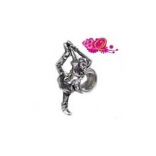 Quiges Beads Charms Silver Plated Gymnastics Charm Bead for Pandora 