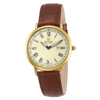  Grovana Mens 1708.1111 Gold Dial Brown Leather Strap 