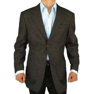 Executive 2 Button Sport Coat Leather Look Elbow Patches Modern Blazer 