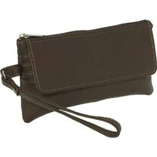 Piel Leather Flap Over Clutch with Wristlet