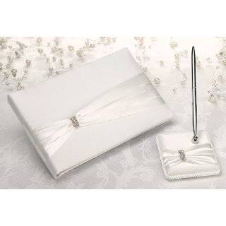  Ivory Sequin Lace Guest Book with Pen Set Health 