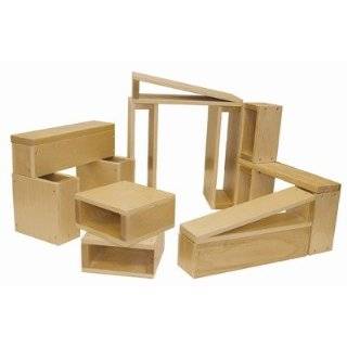  Large Hollow Wooden Block Set   18 Piece Toys & Games