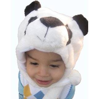 Childrens Cozy Plush PANDA Bear Hat with Ear Covers  Toddler Boy or 