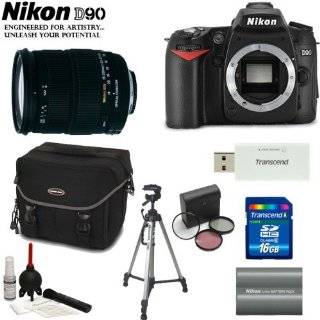 nikon d90 dx 12 3mp digital slr body only sigma af 18 200mm f 3 5 6 3 