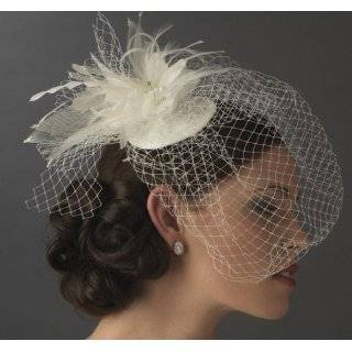  Bridal Hat and Bird Cage Veil   IVORY Beauty