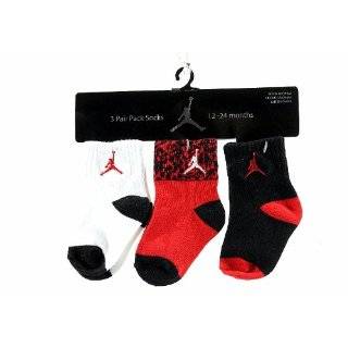 Nike Michael Jordan Infant Toddler Boys Black/White / Red Socks 12 24 