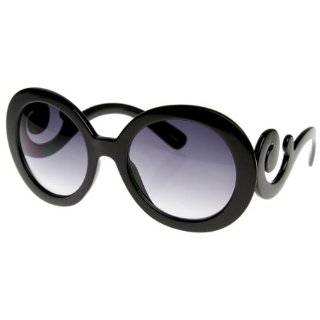  Inspired Oversized High Fashion Sunglasses w/ Baroque Swirl Arms