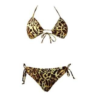 Bikini Cheetah Bandeau Push Up Top & Bikini Bottom
