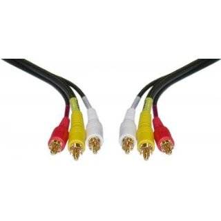 Stereo / VCR RCA Cable, 2 RCA (Audio) + RCA RG59 Video Gold Plated, 50 