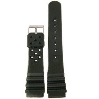Watch Band Replacement Rubber Plastic Black To Fit Dive Watch 22mm