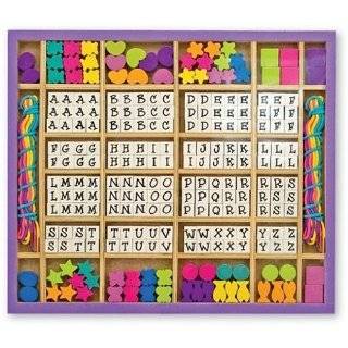 Melissa & Doug Deluxe Wooden Stringing Beads with over 200 beads