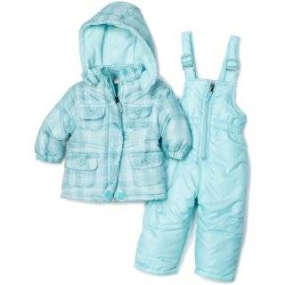 Pink Platinum Baby Girls Infant Tonal Plaid Snowsuit Bibset