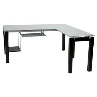 ITALMODERN Barette L Shape Desk with Glass Top