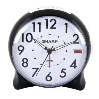 Sharp SPC127A Quartz Analog Alarm Clock (Black / White)